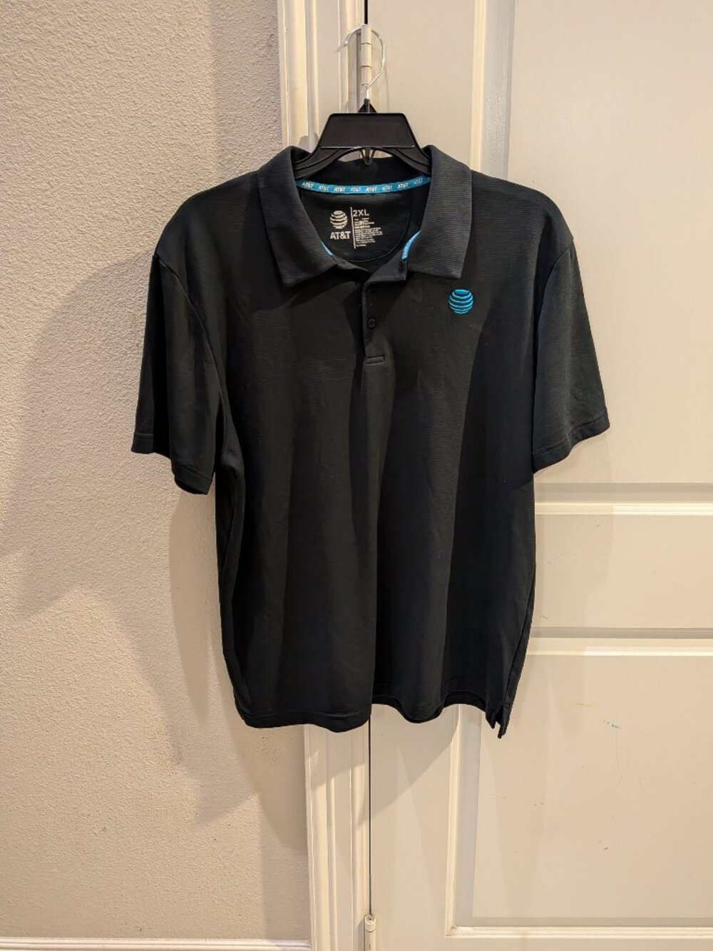 AT&T Employee Polo Shirt Mens 2XL XXL Blue Short Sleeve Uniform Work Wear